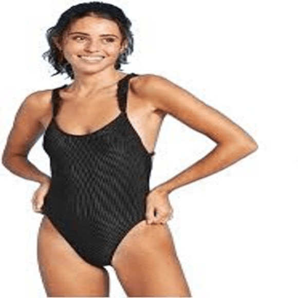 Xhilaration Black One Piece Women's Spandex Bikini S Modest Fitting Beach Resort - Picture 1 of 7